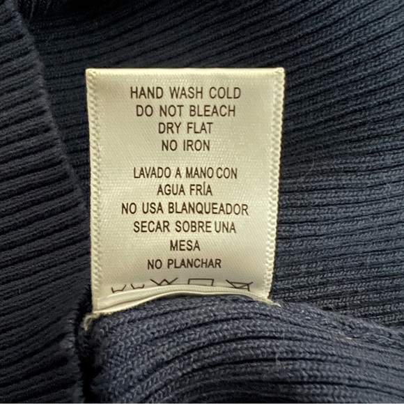 Love Tree Deep Blue Ribbed Long Sleeve Knit Top Size M EUC - Picture 7 of 7